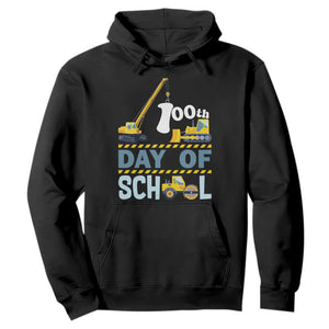 Funny 100TH Days Of School Construction Hoodie Vehicle Excavators TS11 Black Print Your Wear