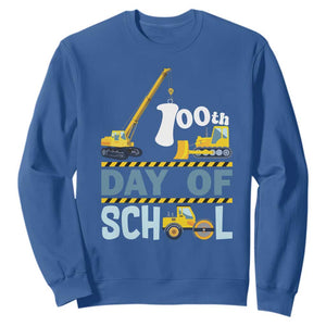Funny 100TH Days Of School Construction Sweatshirt Vehicle Excavators TS11 Royal Blue Print Your Wear