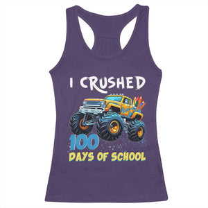 Funny I Crushed 100 Days Of School Racerback Tank Top Monster Truck 100th Day Of School TS11 Purple Print Your Wear