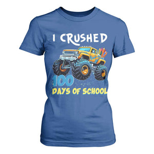 Funny I Crushed 100 Days Of School T Shirt For Women Monster Truck 100th Day Of School TS11 Royal Blue Print Your Wear