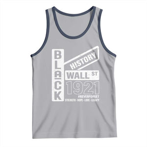 Never Forget Black Wall Street 1921 Tank Top Tulsa Black History Month TS11 Athletic Heather Navy Print Your Wear
