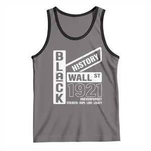 Never Forget Black Wall Street 1921 Tank Top Tulsa Black History Month TS11 Deep Heather Black Print Your Wear