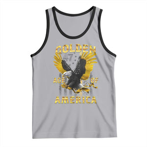 Trump 2025 Golden Age Of America Tank Top Gold Eagle Vintage American Flag TS11 Athletic Heather Black Print Your Wear