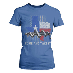 History Of Texas T Shirt For Women Come And Take It Gonzales Texas Map American Flag TS11 Royal Blue Print Your Wear