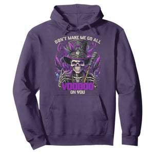Funny Mardi Gras Voodoo Hoodie Don't Make Me Go All Voodoo On You New Orleans Witch Doctor TS11 Purple Print Your Wear