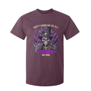 Funny Mardi Gras Voodoo T Shirt For Kid Don't Make Me Go All Voodoo On You New Orleans Witch Doctor TS11 Maroon Print Your Wear
