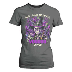 Funny Mardi Gras Voodoo T Shirt For Women Don't Make Me Go All Voodoo On You New Orleans Witch Doctor TS11 Dark Heather Print Your Wear