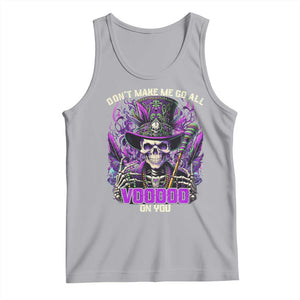 Funny Mardi Gras Voodoo Tank Top Don't Make Me Go All Voodoo On You New Orleans Witch Doctor TS11 Athletic Heather Print Your Wear