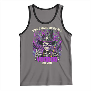 Funny Mardi Gras Voodoo Tank Top Don't Make Me Go All Voodoo On You New Orleans Witch Doctor TS11 Deep Heather Black Print Your Wear