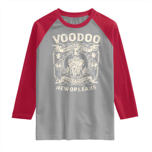 Voodoo Bourbon Street Spooky New Orleans Raglan Shirt Voodoo Doctor TS11 Sport Gray Red Print Your Wear