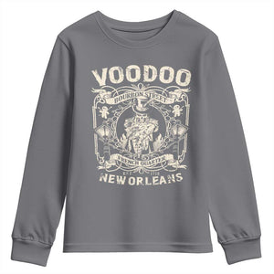 Voodoo Bourbon Street Spooky New Orleans Youth Sweatshirt Voodoo Doctor TS11 Charcoal Print Your Wear