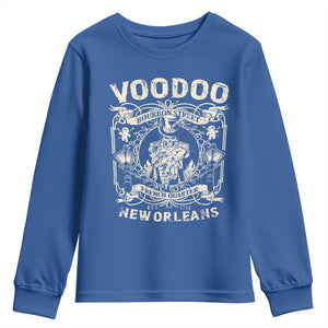 Voodoo Bourbon Street Spooky New Orleans Youth Sweatshirt Voodoo Doctor TS11 Royal Blue Print Your Wear