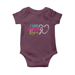 Rare Disease Awareness Baby Onesie I Love Someone Rare Zebra Ribbon TS11 Maroon Print Your Wear