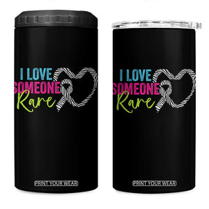 Rare Disease Awareness 4 in 1 Can Cooler Tumbler I Love Someone Rare Zebra Ribbon TS11 One Size: 16 oz Black Print Your Wear
