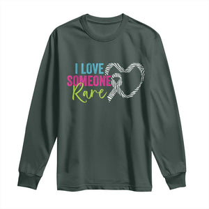 Rare Disease Awareness Long Sleeve Shirt I Love Someone Rare Zebra Ribbon TS11 Dark Forest Green Print Your Wear