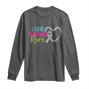 Rare Disease Awareness Long Sleeve Shirt I Love Someone Rare Zebra Ribbon TS11 Dark Heather Print Your Wear