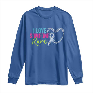 Rare Disease Awareness Long Sleeve Shirt I Love Someone Rare Zebra Ribbon TS11 Royal Blue Print Your Wear