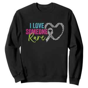 Rare Disease Awareness Sweatshirt I Love Someone Rare Zebra Ribbon TS11 Black Print Your Wear
