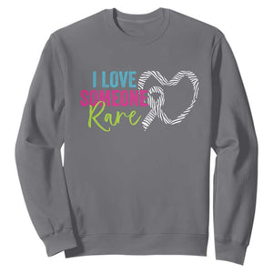 Rare Disease Awareness Sweatshirt I Love Someone Rare Zebra Ribbon TS11 Charcoal Print Your Wear