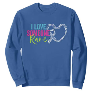 Rare Disease Awareness Sweatshirt I Love Someone Rare Zebra Ribbon TS11 Royal Blue Print Your Wear