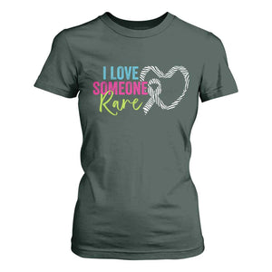 Rare Disease Awareness T Shirt For Women I Love Someone Rare Zebra Ribbon TS11 Dark Forest Green Print Your Wear