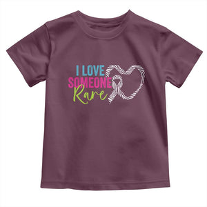 Rare Disease Awareness Toddler T Shirt I Love Someone Rare Zebra Ribbon TS11 Maroon Print Your Wear