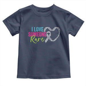 Rare Disease Awareness Toddler T Shirt I Love Someone Rare Zebra Ribbon TS11 Navy Print Your Wear