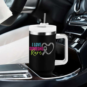Rare Disease Awareness Tumbler With Handle I Love Someone Rare Zebra Ribbon TS11 Print Your Wear