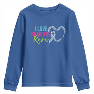 Rare Disease Awareness Youth Sweatshirt I Love Someone Rare Zebra Ribbon TS11 Royal Blue Print Your Wear