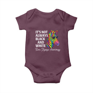 Rare Disease Awareness Baby Onesie It Is Not Always Black And White Colorful Zebra TS11 Maroon Print Your Wear
