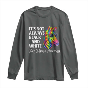 Rare Disease Awareness Long Sleeve Shirt It Is Not Always Black And White Colorful Zebra TS11 Dark Heather Print Your Wear
