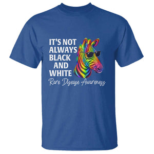 Rare Disease Awareness T Shirt It Is Not Always Black And White Colorful Zebra TS11 Royal Blue Print Your Wear