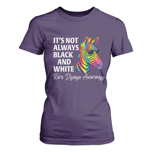 Rare Disease Awareness T Shirt For Women It Is Not Always Black And White Colorful Zebra TS11 Purple Print Your Wear