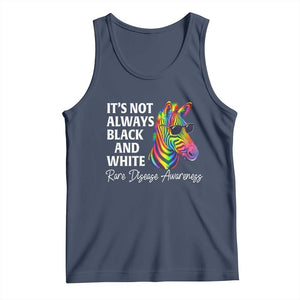 Rare Disease Awareness Tank Top It Is Not Always Black And White Colorful Zebra TS11 Navy Print Your Wear