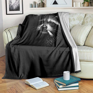 Funny Raccoon Smoking Cigarette Meme Throw Blanket Trash Panda Face Y2K Graphic TS11 Print Your Wear