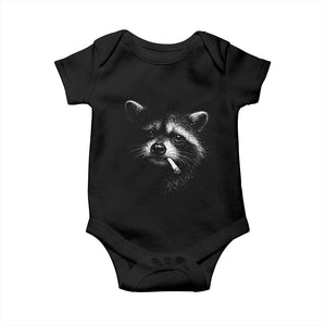 Funny Raccoon Smoking Cigarette Meme Baby Onesie Trash Panda Face Y2K Graphic TS11 Black Print Your Wear