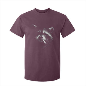 Funny Raccoon Smoking Cigarette Meme T Shirt For Kid Trash Panda Face Y2K Graphic TS11 Maroon Print Your Wear