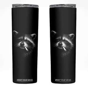 Funny Raccoon Smoking Cigarette Meme Skinny Tumbler Trash Panda Face Y2K Graphic TS11 Black Print Your Wear