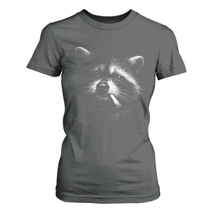 Funny Raccoon Smoking Cigarette Meme T Shirt For Women Trash Panda Face Y2K Graphic TS11 Dark Heather Print Your Wear