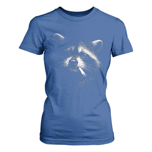 Funny Raccoon Smoking Cigarette Meme T Shirt For Women Trash Panda Face Y2K Graphic TS11 Royal Blue Print Your Wear