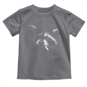 Funny Raccoon Smoking Cigarette Meme Toddler T Shirt Trash Panda Face Y2K Graphic TS11 Charcoal Print Your Wear