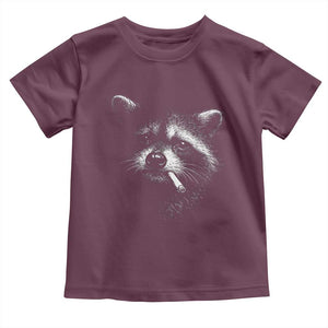Funny Raccoon Smoking Cigarette Meme Toddler T Shirt Trash Panda Face Y2K Graphic TS11 Maroon Print Your Wear