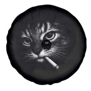 Funny Cat Smoking Cigarette Meme Spare Tire Cover Cat Face Y2K Graphic TS11 Print Your Wear