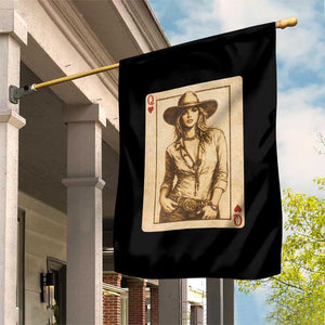 Funny Western Valentine Cowgirl Queen of Hearts Card Garden Flag TS11 Print Your Wear