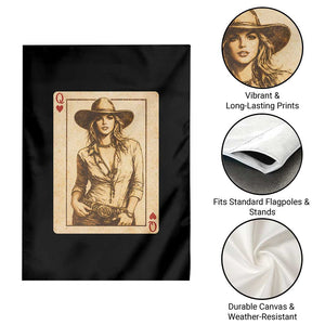 Funny Western Valentine Cowgirl Queen of Hearts Card Garden Flag TS11 Print Your Wear