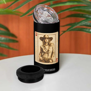 Funny Western Valentine Cowgirl Queen of Hearts Card 4 in 1 Can Cooler Tumbler TS11 Print Your Wear
