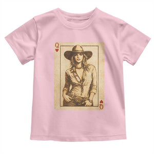 Funny Western Valentine Cowgirl Queen of Hearts Card Toddler T Shirt TS11 Light Pink Print Your Wear