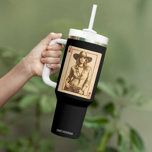 Funny Western Valentine Cowgirl Queen of Hearts Card Tumbler With Handle TS11 Print Your Wear