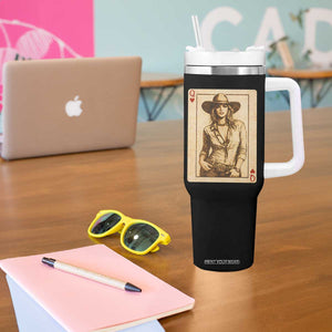 Funny Western Valentine Cowgirl Queen of Hearts Card Tumbler With Handle TS11 Print Your Wear