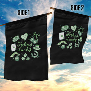 Feeling Lucky St Patricks Day Coquette Shamrock Garden Flag TS11 Print Your Wear